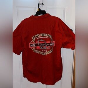 Harley-Davidson VINTAGE 1998 XL HD,OPEN HOUSE STAFF SHIRT Orange Casual Shirt